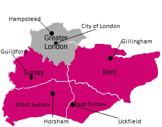 Map of London & South East South East Map